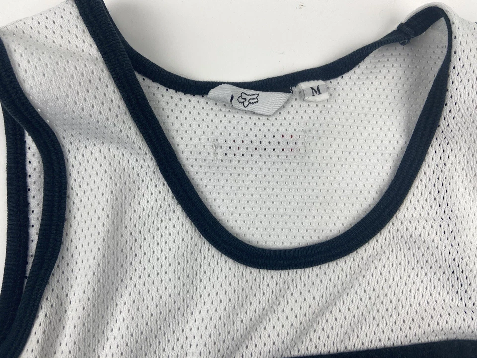 Fox Racing 衬衫 青少年 女孩 中号 白色 黑色 短袖 背心上衣 BMX 网眼 — 第 2/4 张图片