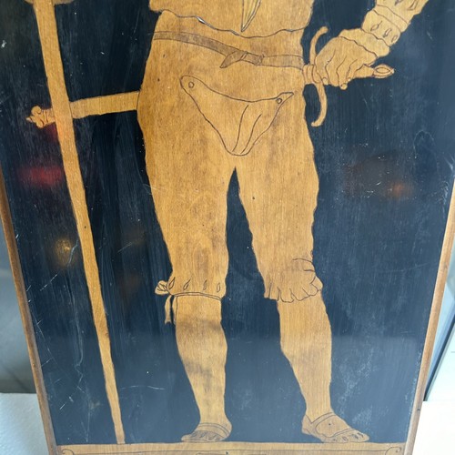 RENAISSANCE FIGURE DRAWING PYROGRAPHED WOOD PANEL? ITALIAN PRODUCTION - Picture 6 of 8