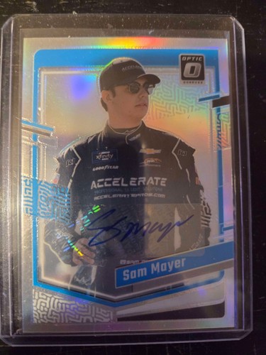 2024 Donruss RACING SAM MAYER Auto Silver Prizm Optic Signatures #25!