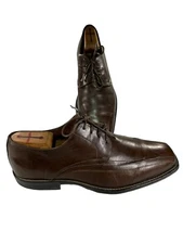 Johnston & Murphy  Mens Size 9 M Brown Leather Apron Toe Dress Shoes