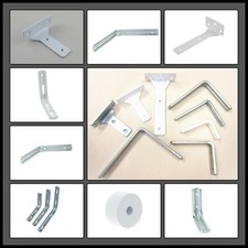 Metal Curtain Pelmet Board Brackets T Support DIY White Silver Drilled Slotted