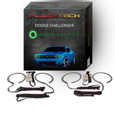 Green Angel Eye LED Headlight Halo kit for 2015-2023 Dodge Challenger Headlights