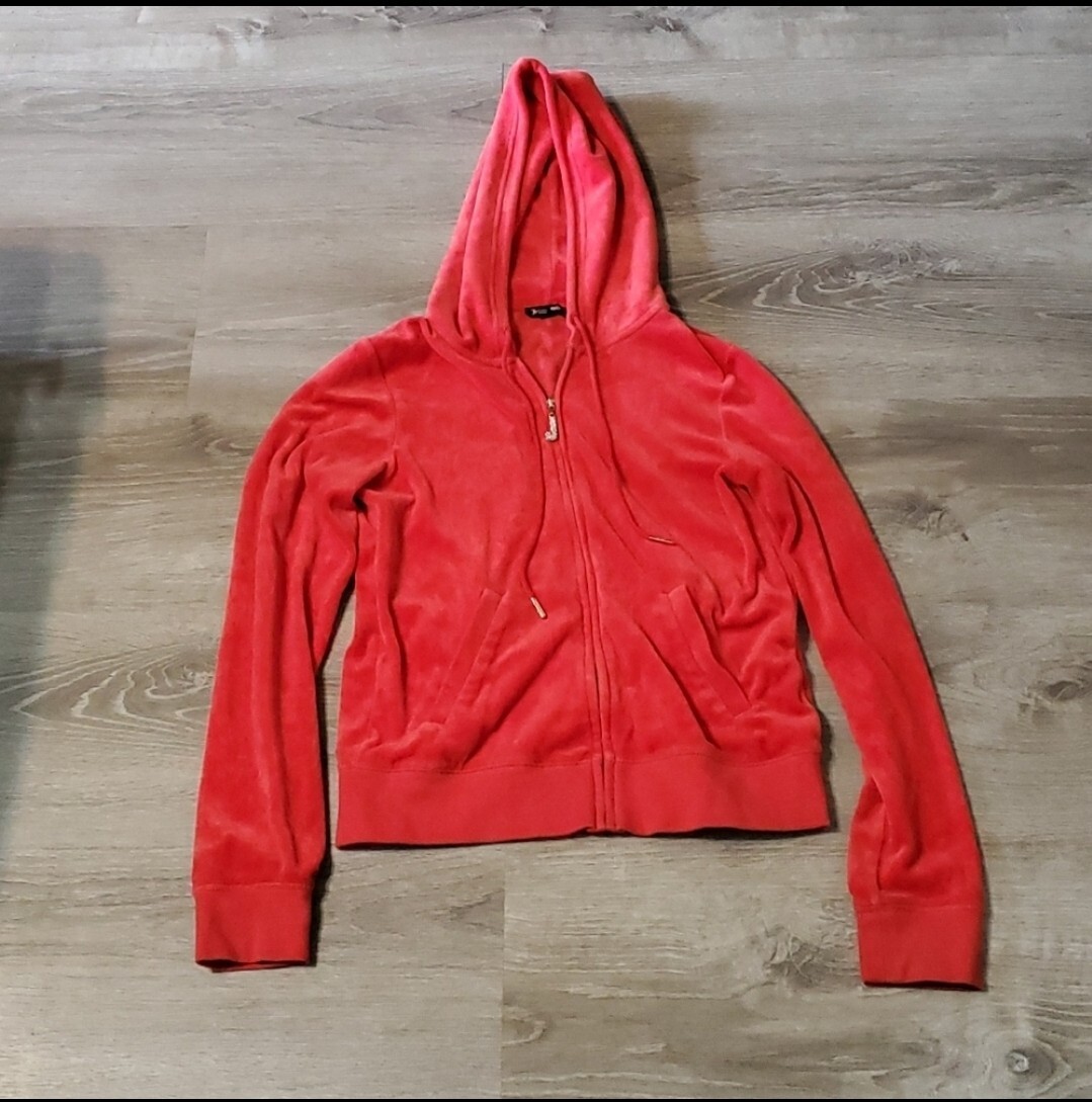 Juicy Couture Y2K Velour Hoodie L Gem