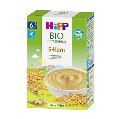 3x 7.1oz HiPP Bio Porridge 5 Grain Without Added Sugar Milk Ungesüßt From 6