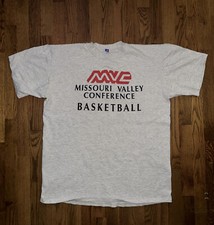 Vintage Russell Athletic Single Stitch Made In USA Missouri Valley Basketball XL