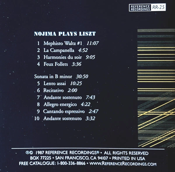 REFERENCE RECORDINGS RR-025 NOJIMA PLAYS LISZT HDCD sealed new - Bild 2 von 4