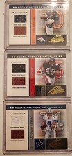 2002 Absolute Memorabilia Rookie Premiere Materials Jersey/Football 3 Card Lots