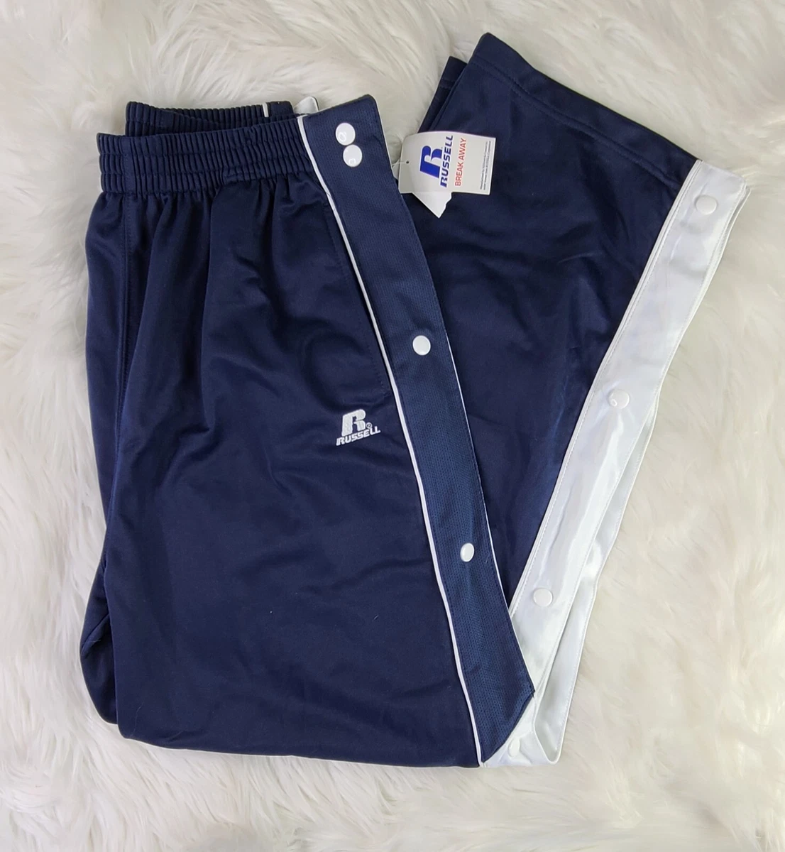 Russell Athletic White Boys Basketball Tear-Away Pants