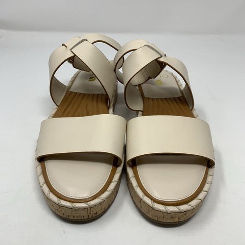 Size US 10M Franco Sarto A-Zarlo Ivory Leather Sandal Cork Sole - Picture 4 of 16