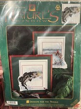 Designs For The Needle Counted Cross Stitch Bass Fishing Natures window 5405 New