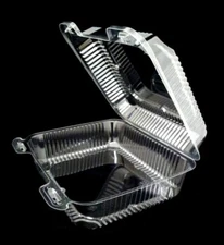 8" x 8" x 3" Clear Hinged Plastic Food Bakery Take-Out Container REF # PXT-880