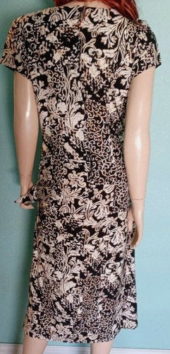 Vtg Jessica Howard Rayon Midi Dress Short Sleeve Front Wrap and Slit Sz 10 - Picture 2 of 11