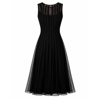 black mesh cocktail dress Xscape by Joanna Chen Striped Sleeveless Size 8 SIZE:30/29 Do Not Bleach Pattern_Striped Solene Strapless Pocket Mini