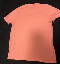 St Johns Bay Shirt Mens Medium Peach Short Sleeve Crewneck Soft Cotton Blend