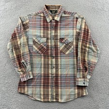 Vintage Lee Shirt Mens XL Plaid 80s Long Sleeve Button Up Western Cowboy USA
