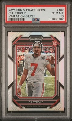 2023 Panini Select Draft Picks #102 C.J. Stroud Silver Prizm Variation PSA 10