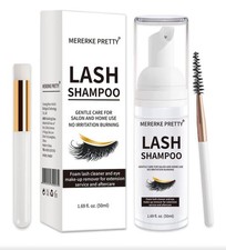 Eyelash Extention Shampoo 50ml Foaming Clenser with Brush for Saloon Or Home Use