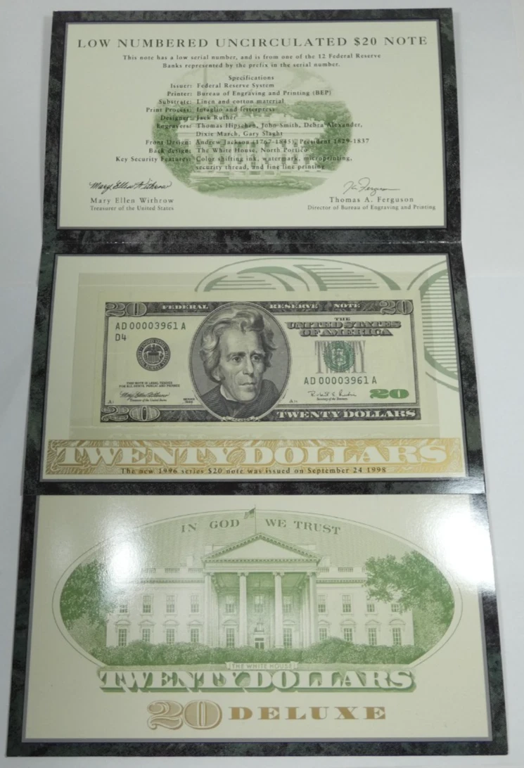 Uncertified $20 1996 US Federal Reserve Small Notes for sale | eBay