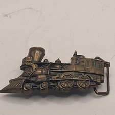 Belt buckle in brass. Train locomotive engine 1978. Baron Taiwan. Vintage