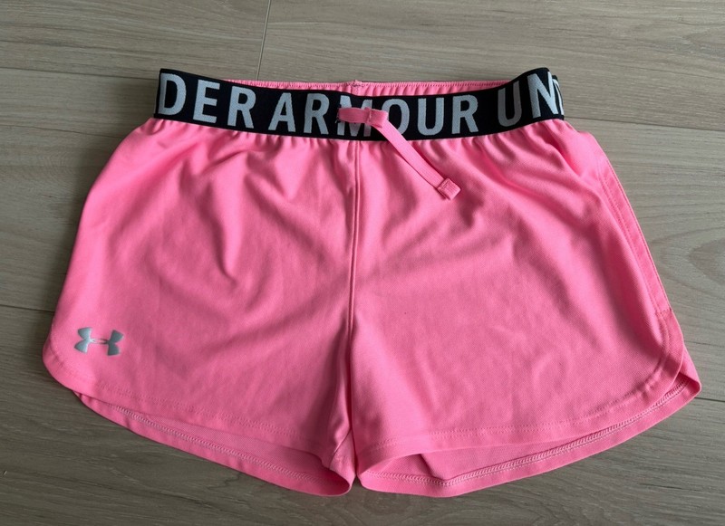 Youth Girls Under Armour Shorts Size Large Pink Logo