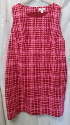 nwot ON 34th Plus Size 20W Tweed Mini Sheath Dress 2-Tone Houndstooth Lined Pink