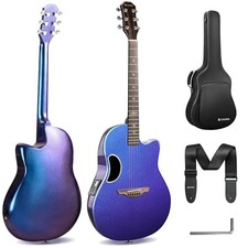 CAHAYA Acoustic-Electric Guitar 41-inch with Carbon Fiber Pickup Gig Bag Strap