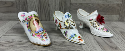 Bone China Miniatur Schuh x 3 - Compton & Woodhouse - Aynsley - Ornamente
