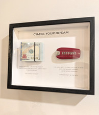 3D Cash Money / Ferrari Key Wall Art Frame 8.75" x 10.75"
