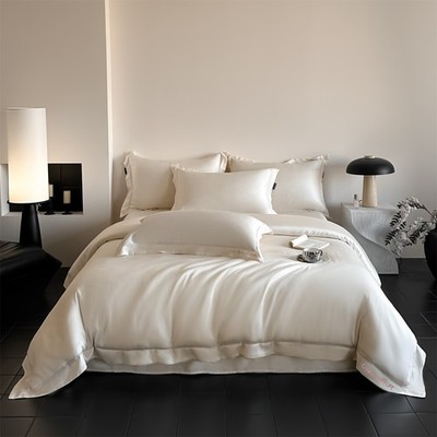 Natural Mulberry Silk Bedding Sets Quilt Duvet Cover 2 Pillowcases Flat Sheet