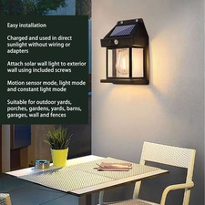 1. Lampe Murale Solaire En Tungstène Extérieur Avec Capteur - Éclairage LED Exté