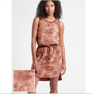 ATHLETA Rincon Printed Dress Size Medium Evian Hearth Rose Travel Camo