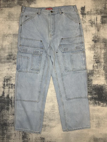 SUPREME SS22 JEAN DOUBLE GENOU UTILITAIRE LÉGER DÉLAVÉ taille 34