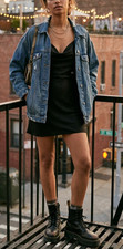 Urban Outfitters Satin Slip Dress S Black Cowl Neck Mini Strappy Y2K Party