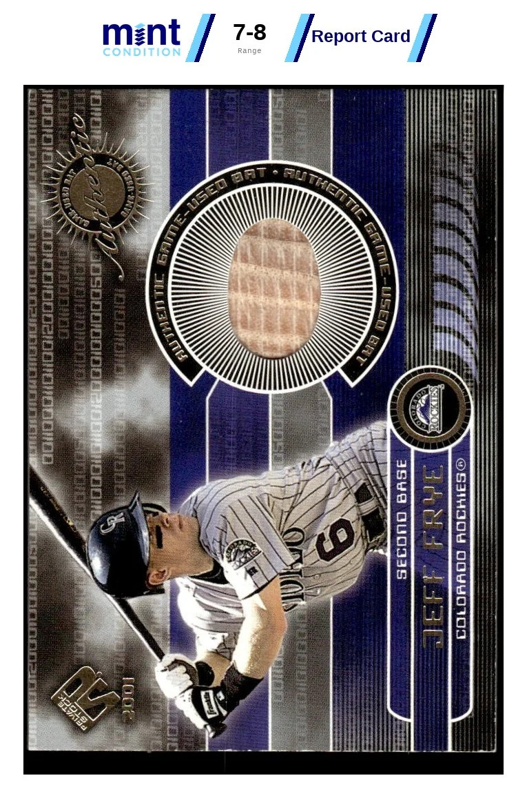 2001 PACIFIC PRIVATE STOCK JEFF FRYE 59 GAME-USED GEAR MCG 8 COLORADO ROCKIES