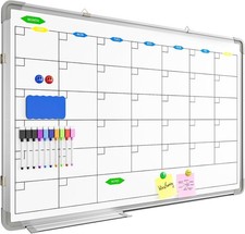 24" X 36" Magnetic Dry Erase Board Whiteboard with Lines, Wall Hanging Monthl...