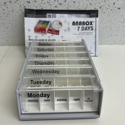 Anabox Wochenpillen-Organizer 7 Tage Pillendose praktischer Tablettenspender - UVP 34,99£!