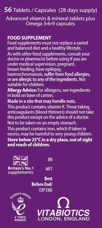 Vitabiotics Wellwoman plus comprimidos 56 cápsulas Foto 3 de 4