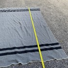 Vintage Gray Wool Camp Blanket Black Stripe Throw Rustic Cabin 80x54 — photo 2