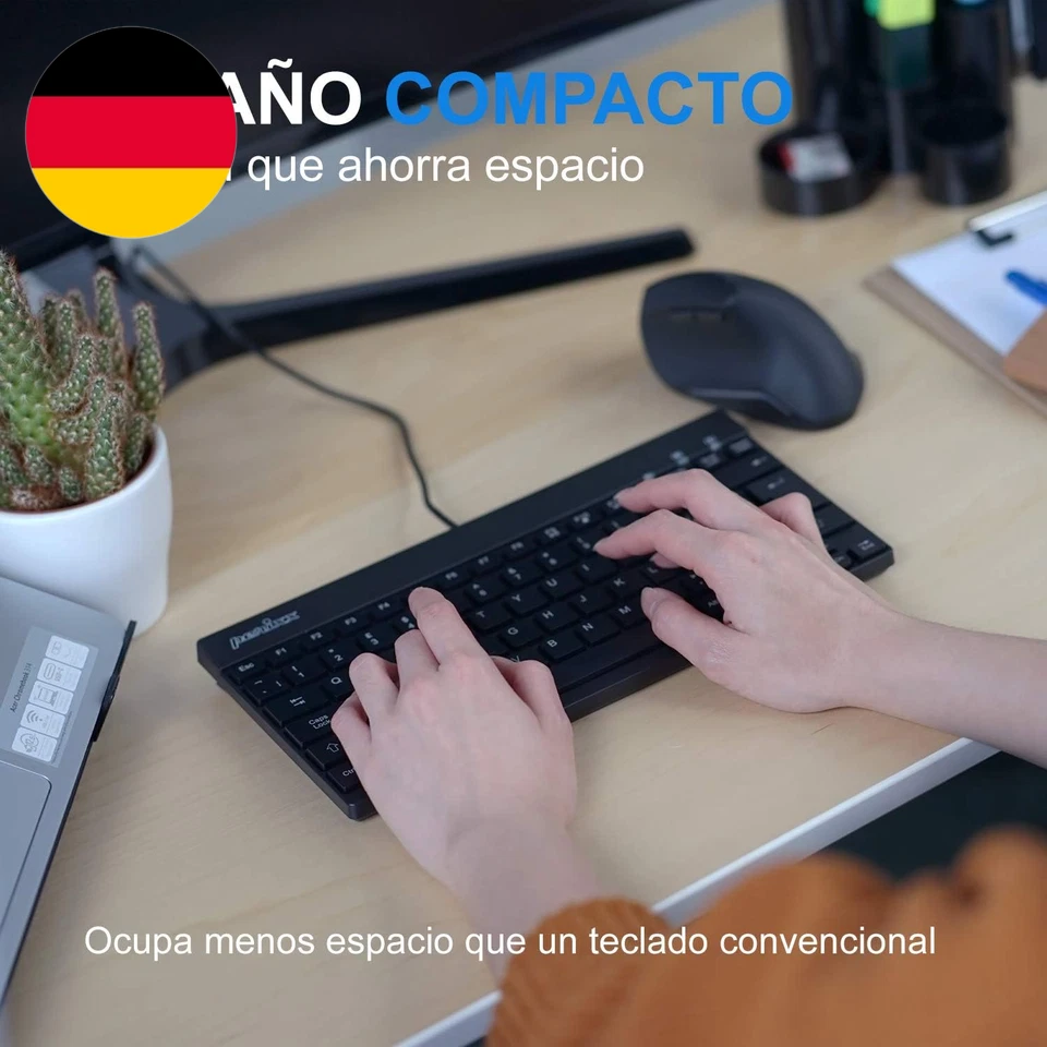 Perixx PERIBOARD-426 Mini-Tastatur Mit Niedrigem Profil Und Usb-Kabel, Schwarz,  - Bild 2 von 4