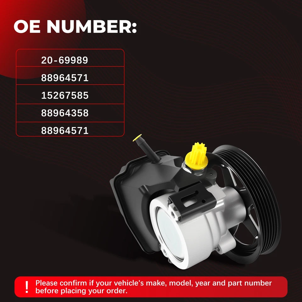 Bomba de dirección asistida 20-69989 para Chevrolet Impala Monte Carlo 2006-11 3,5 L 3,9 L Foto 3 de 4