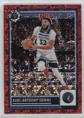 2023 Panini NBA Hoops Premium Stock Red Disco Prizm /149 Karl-Anthony Towns 7n6