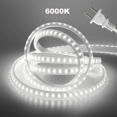1m-50m 110V LED Strip Light White 2835 120LED/m Waterproof Rope Lights+US Plug