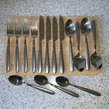 Vintage Stainless Steel Cutlery Bundle: Fork Knife Spoon Set Teaspoon Retro C123