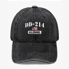 DD-214 Alumni Veteran Hat Military Service Pride USA Flag Dad Cap Gift Cotton