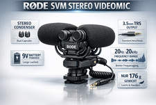Rode SVM Microfono Direzionale Stereo Compatto N3594 Stereo VideoMic Audio IMBALLO ORIGINALE
