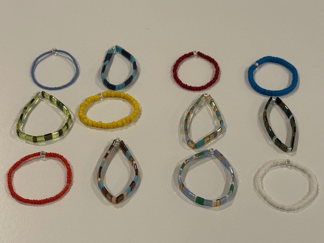 WHOLESALE Lot of 12 New Baby Child Stretch Bracelets-Tila, Seed, Heishi-1.4"