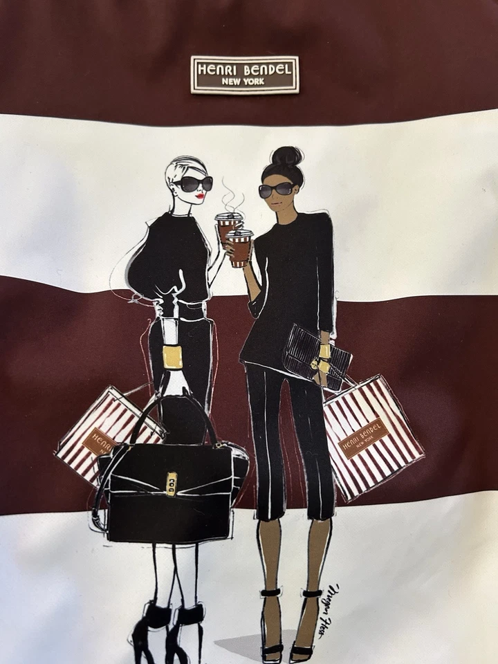 Bolso de Mano Henri Bendel Lista A Marrón Rayas Uptown Niñas Compras Nueva York NYC Foto 3 de 4