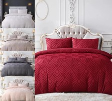 3 Piece Duvet Quilt Cover Tufted Bedding Set with Pillow Case 100% Polyester