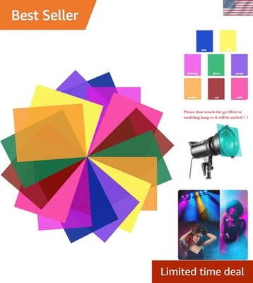 High Light Transmission 16 Pack Color Gel Filters - Versatile Lighting Effects