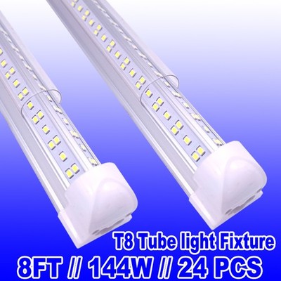 8FT 144w LED Tube Light Bulbs Integrated 8'  LED Shop Light Fixture 18000lm 24p